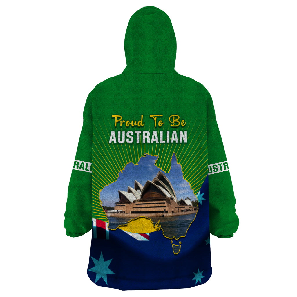 Australia Day Wearable Blanket Hoodie 2024 Proud To Be Australian National Color - Vibe Hoodie Shop