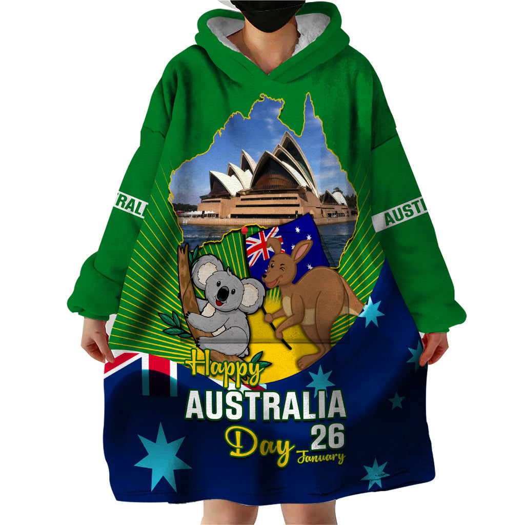 Australia Day Wearable Blanket Hoodie 2024 Proud To Be Australian National Color - Vibe Hoodie Shop