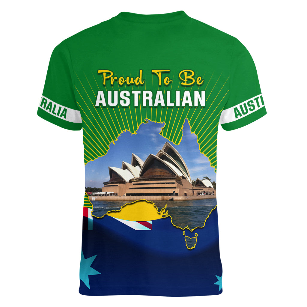 Australia Day Women V Neck T Shirt 2024 Proud To Be Australian National Color - Vibe Hoodie Shop