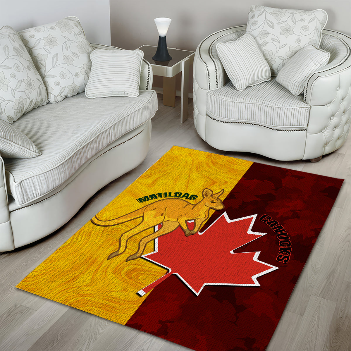 Australia And Canada Soccer Area Rug Matildas Combine Canucks Together - Vibe Hoodie Shop