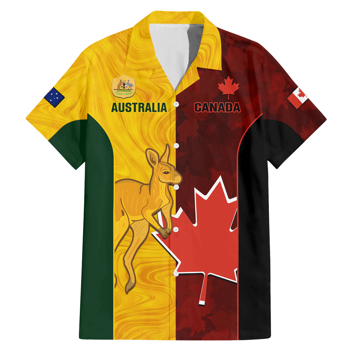 australia-and-canada-soccer-family-matching-mermaid-dress-and-hawaiian-shirt-matildas-combine-canucks-together