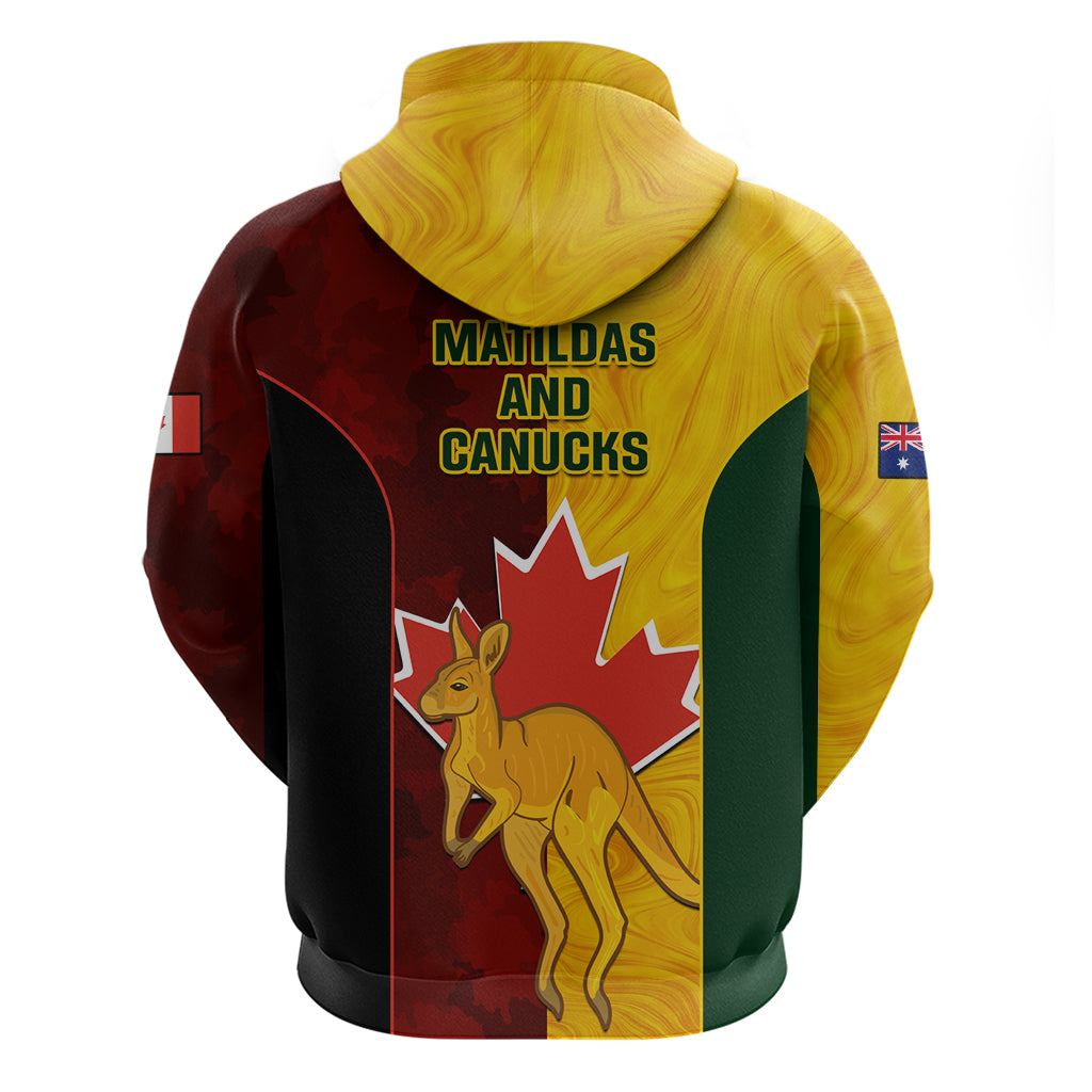 Australia And Canada Soccer Hoodie Matildas Combine Canucks Together - Vibe Hoodie Shop
