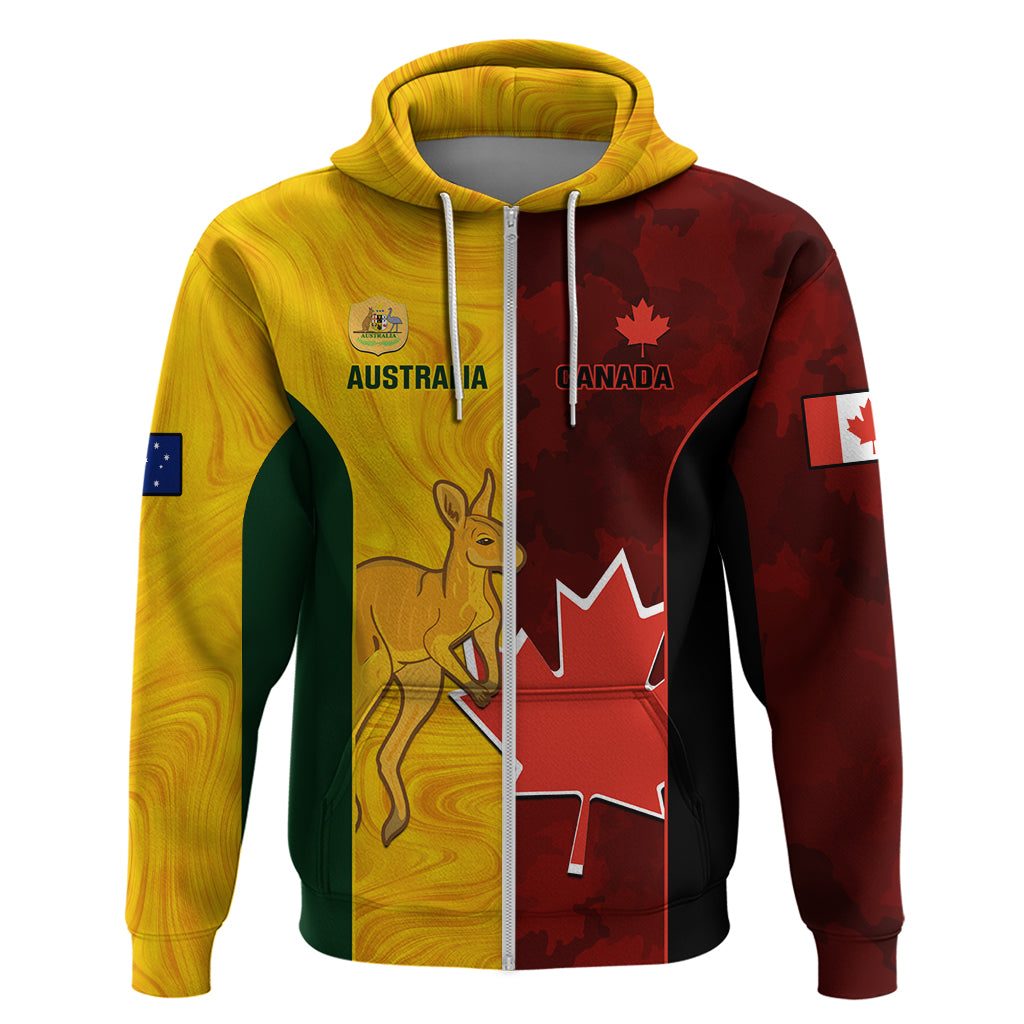 Australia And Canada Soccer Hoodie Matildas Combine Canucks Together - Vibe Hoodie Shop