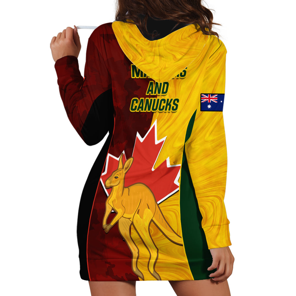 Australia And Canada Soccer Hoodie Dress Matildas Combine Canucks Together - Vibe Hoodie Shop