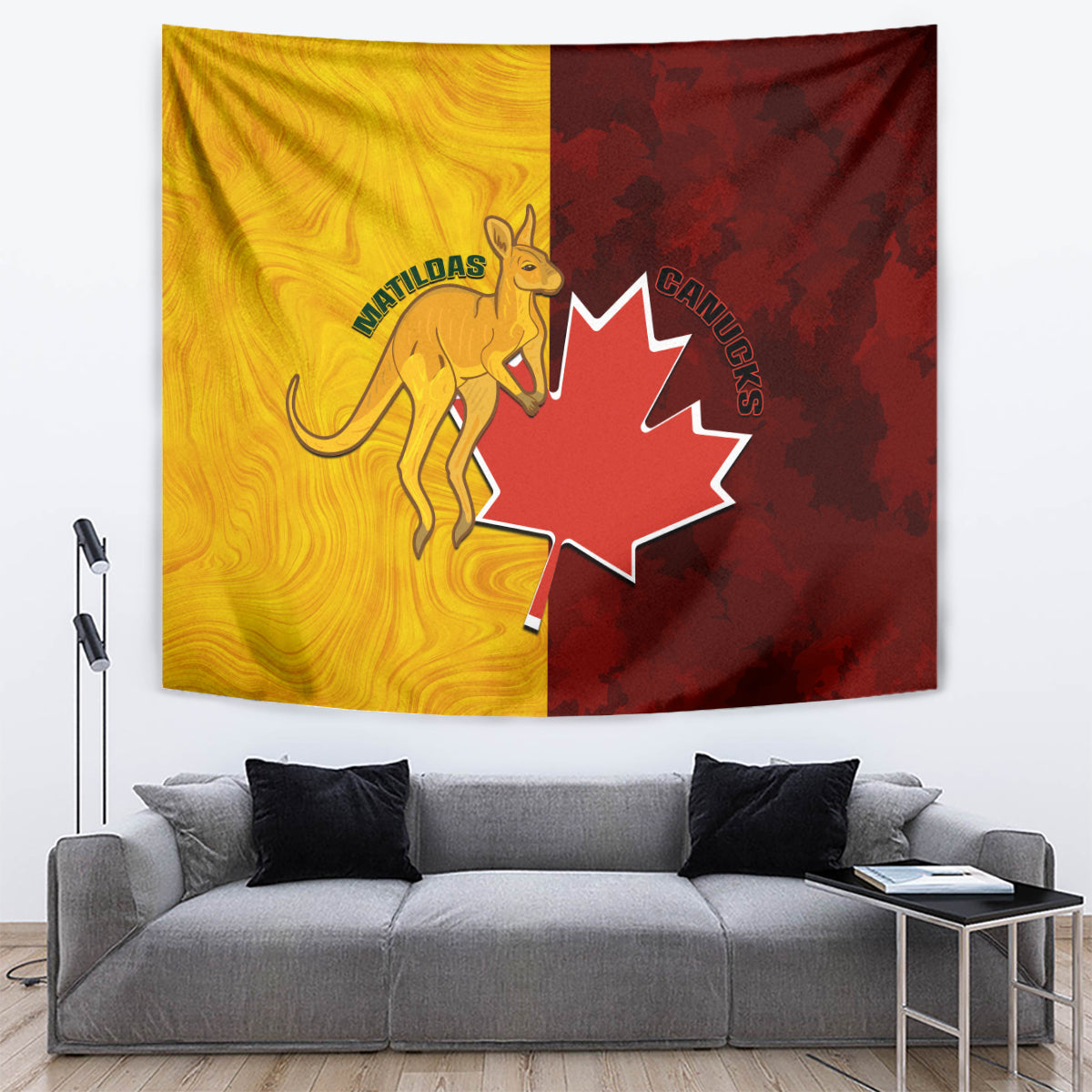 Australia And Canada Soccer Tapestry Matildas Combine Canucks Together - Vibe Hoodie Shop