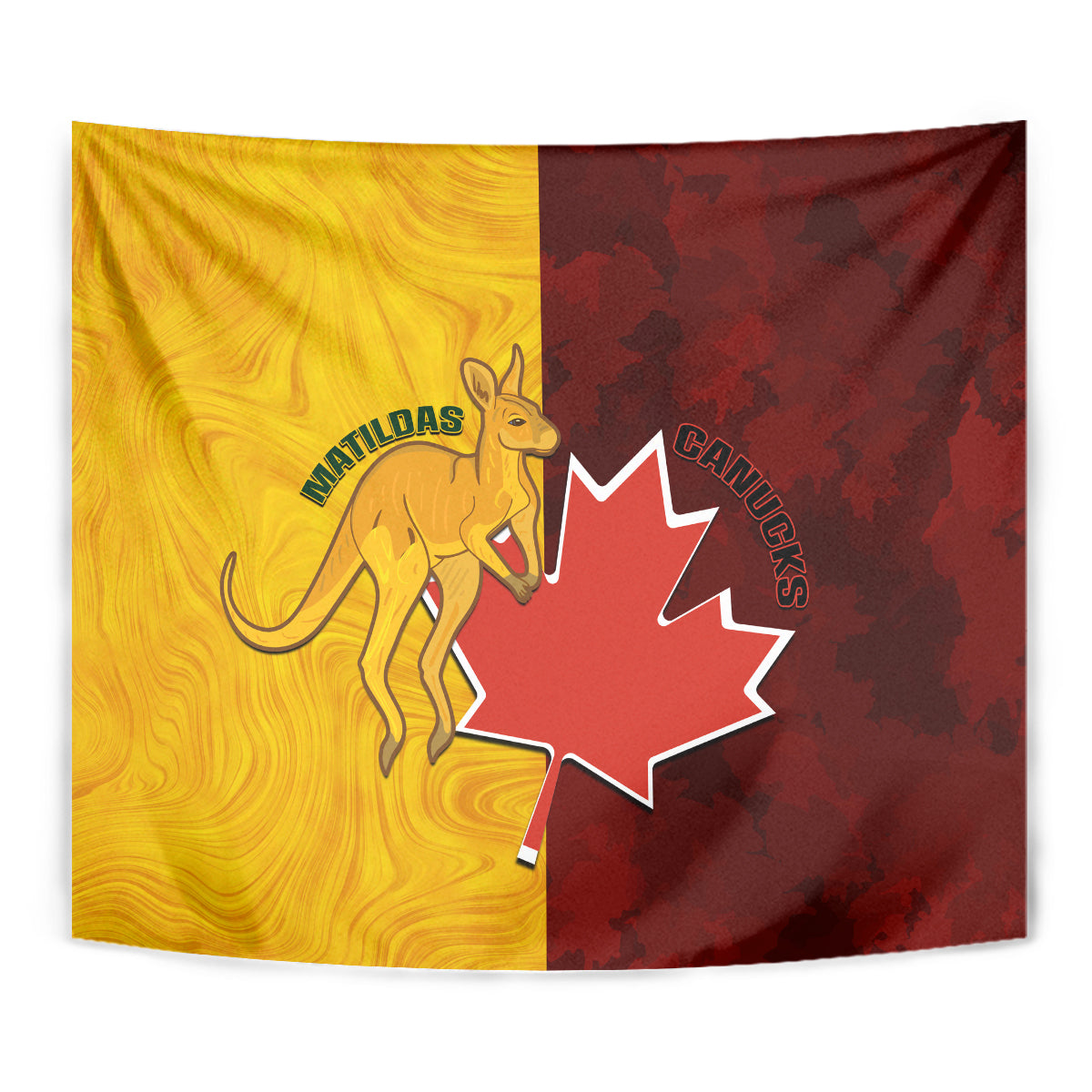 Australia And Canada Soccer Tapestry Matildas Combine Canucks Together - Vibe Hoodie Shop