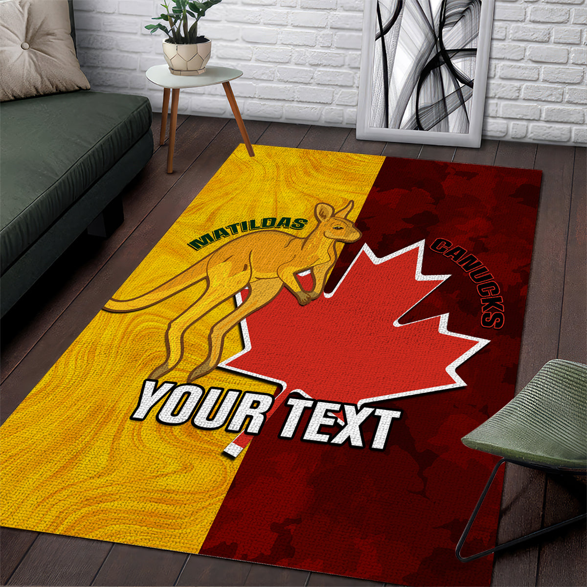 Custom Australia And Canada Soccer Area Rug Matildas Combine Canucks Together - Vibe Hoodie Shop