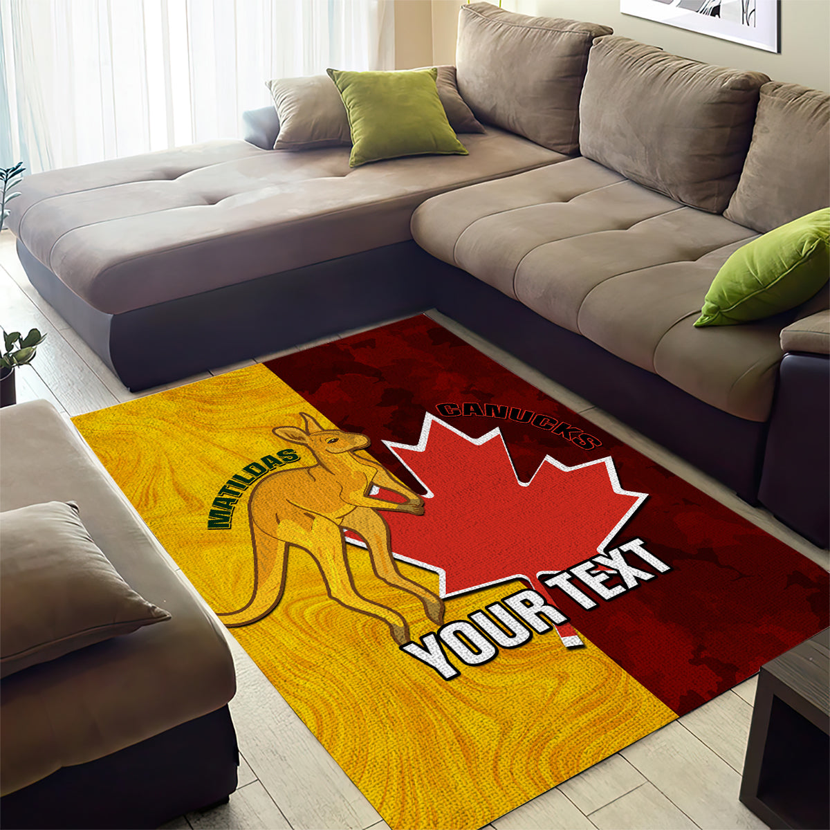 Custom Australia And Canada Soccer Area Rug Matildas Combine Canucks Together - Vibe Hoodie Shop