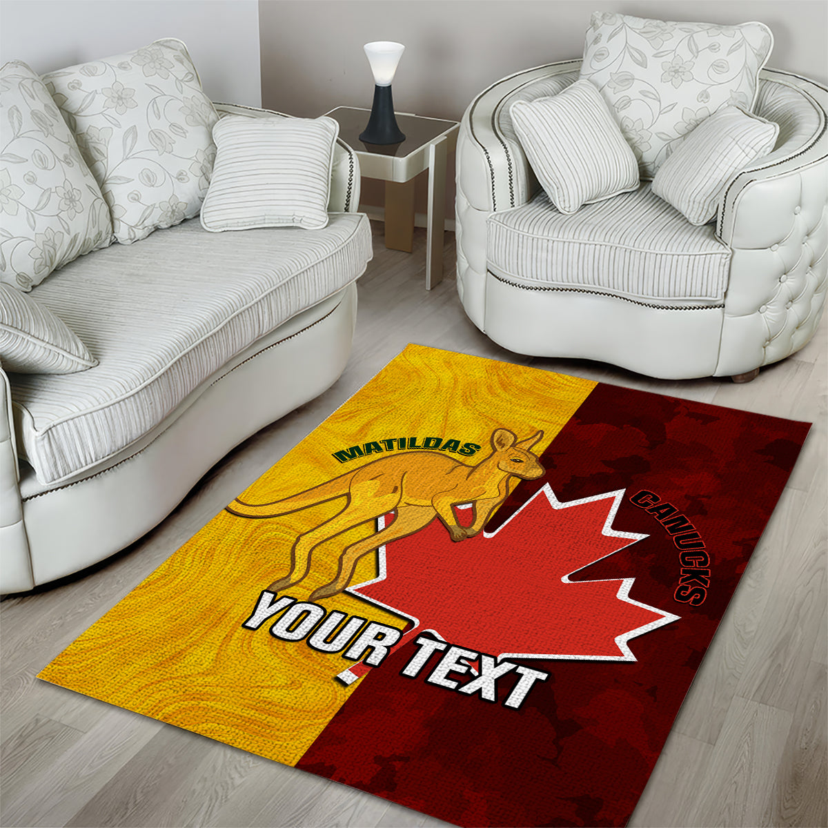 Custom Australia And Canada Soccer Area Rug Matildas Combine Canucks Together - Vibe Hoodie Shop