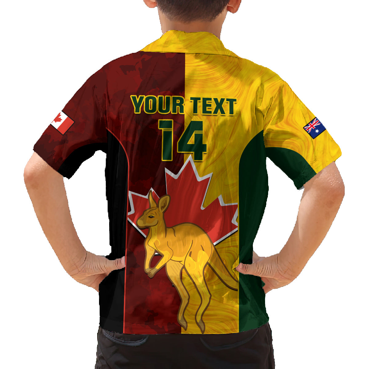 custom-australia-and-canada-soccer-family-matching-long-sleeve-bodycon-dress-and-hawaiian-shirt-matildas-combine-canucks-together