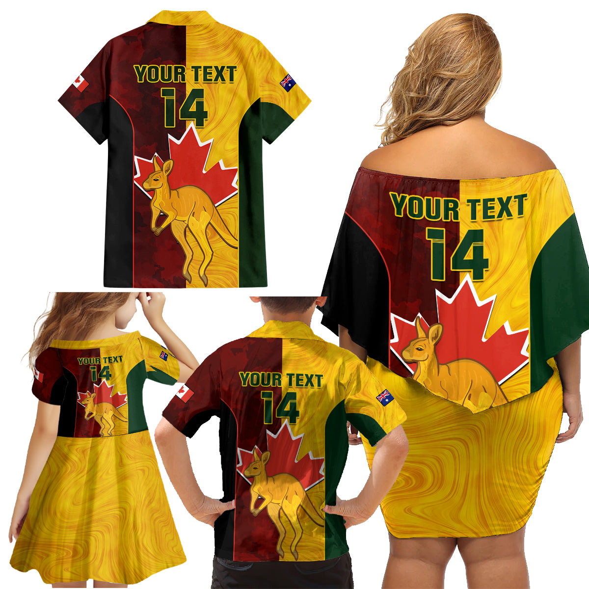 custom-australia-and-canada-soccer-family-matching-off-shoulder-short-dress-and-hawaiian-shirt-matildas-combine-canucks-together