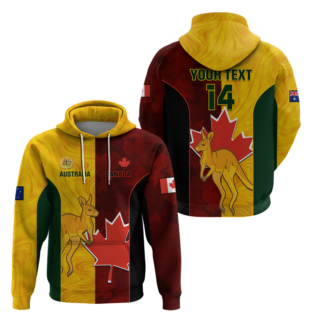 Custom Australia And Canada Soccer Hoodie Matildas Combine Canucks Together - Vibe Hoodie Shop
