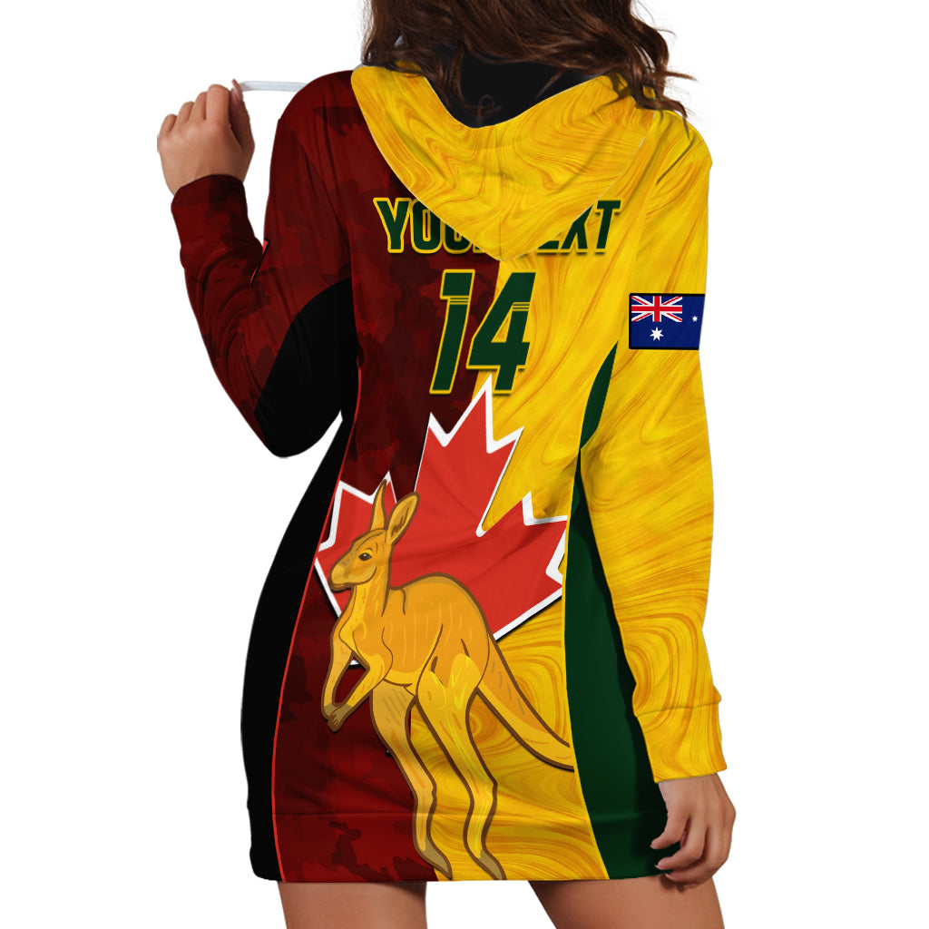 Custom Australia And Canada Soccer Hoodie Dress Matildas Combine Canucks Together - Vibe Hoodie Shop