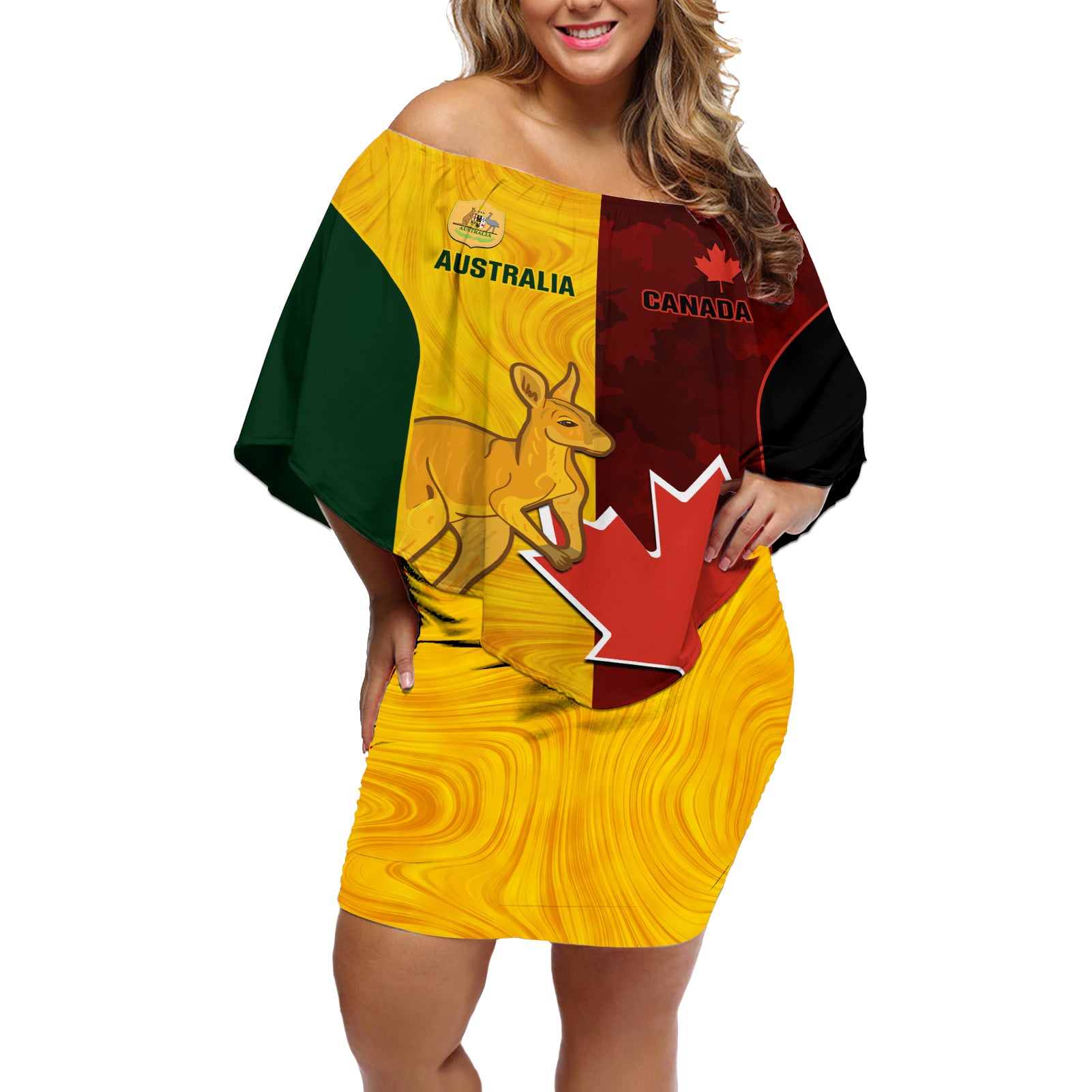 custom-australia-and-canada-soccer-off-shoulder-short-dress-matildas-combine-canucks-together