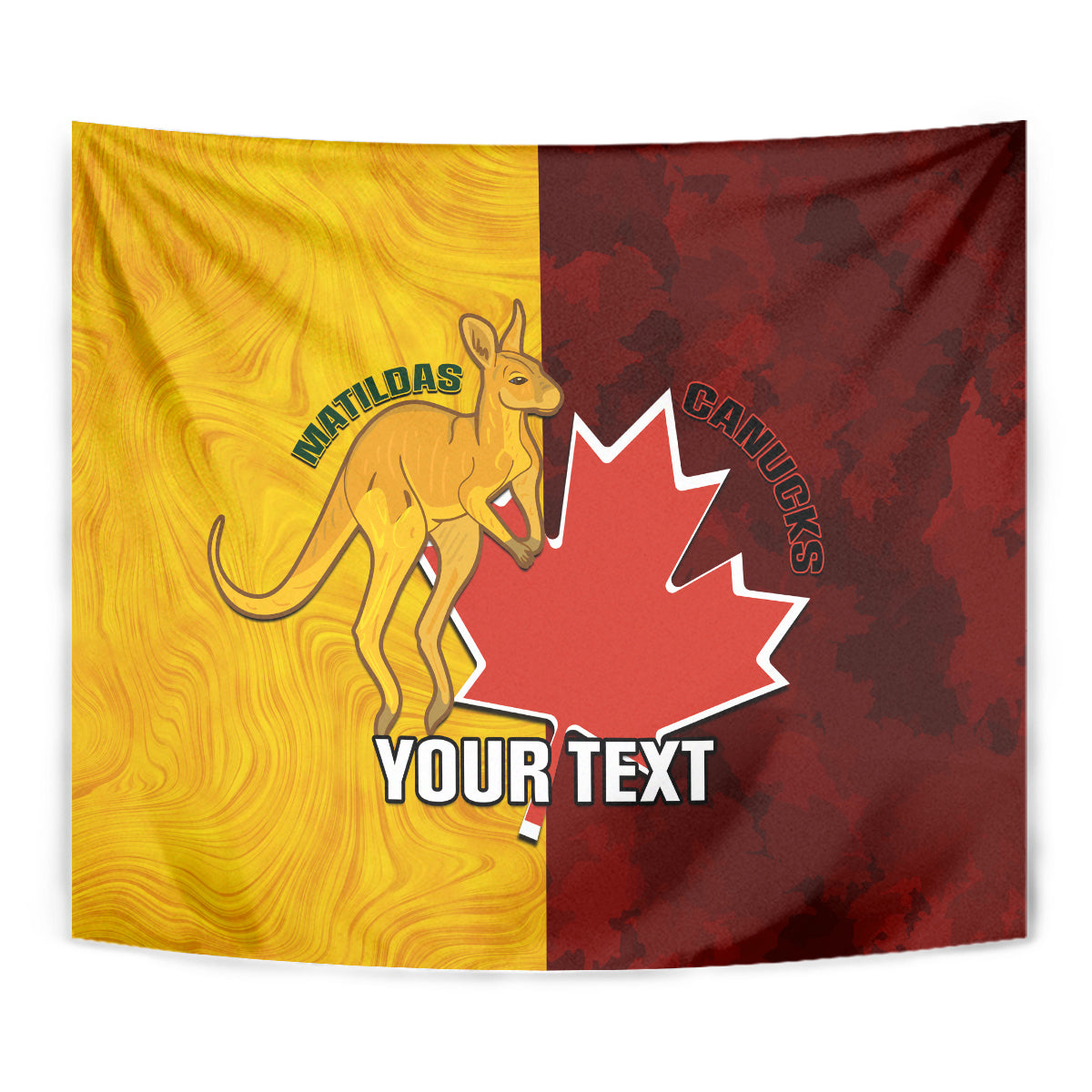 Custom Australia And Canada Soccer Tapestry Matildas Combine Canucks Together - Vibe Hoodie Shop