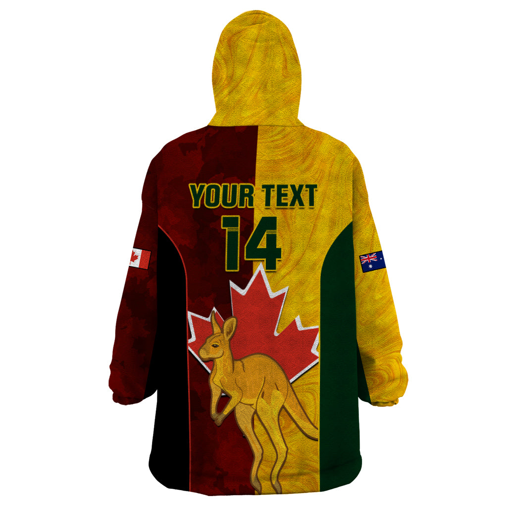 Custom Australia And Canada Soccer Wearable Blanket Hoodie Matildas Combine Canucks Together - Vibe Hoodie Shop