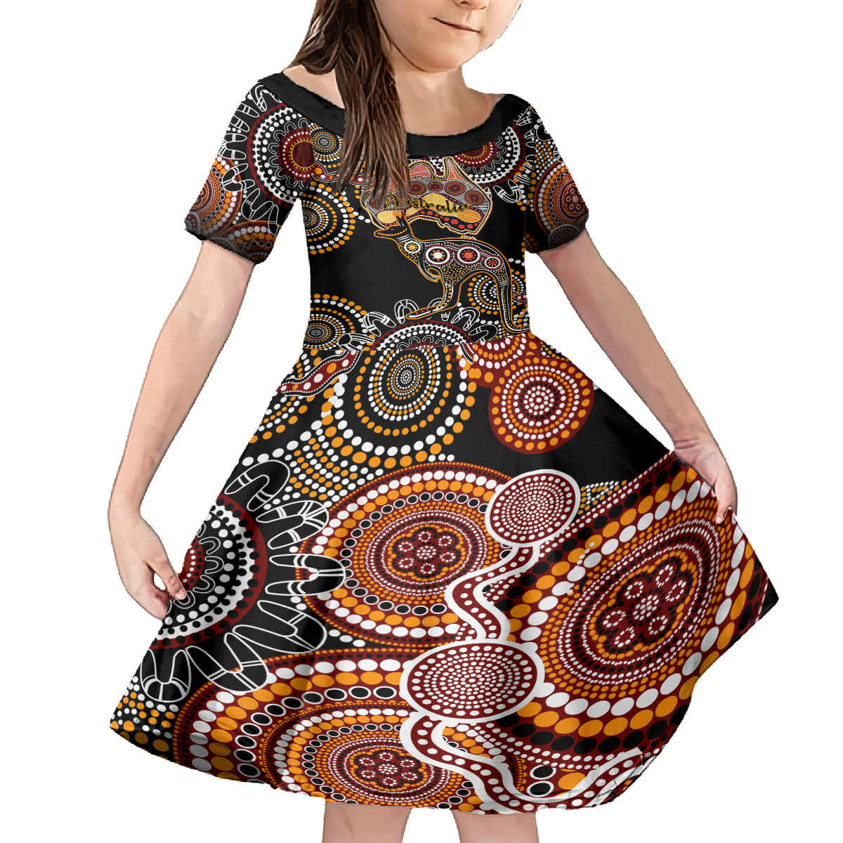 australia-aboriginal-family-matching-long-sleeve-bodycon-dress-and-hawaiian-shirt-australian-map-with-kangaroo-indigenous-art