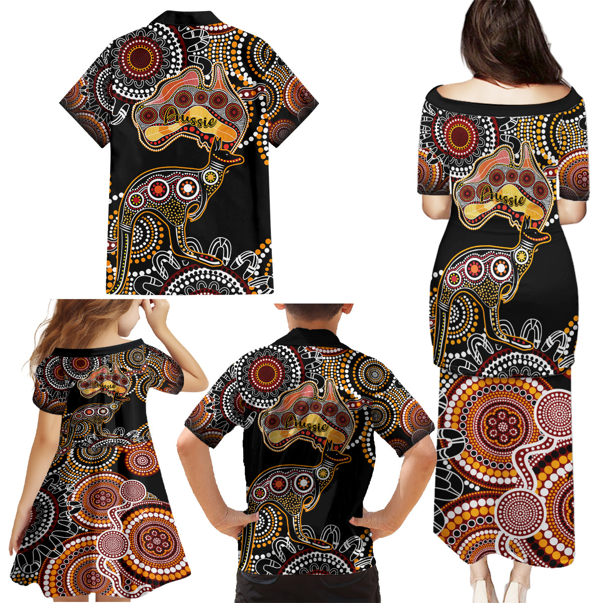 australia-aboriginal-family-matching-puletasi-dress-and-hawaiian-shirt-australian-map-with-kangaroo-indigenous-art