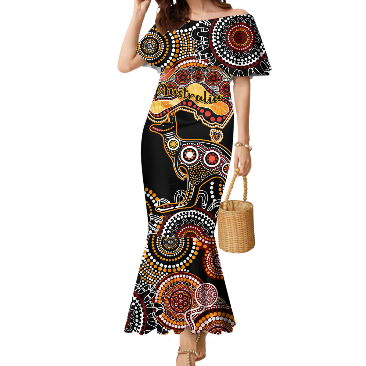 australia-aboriginal-mermaid-dress-australian-map-with-kangaroo-indigenous-art