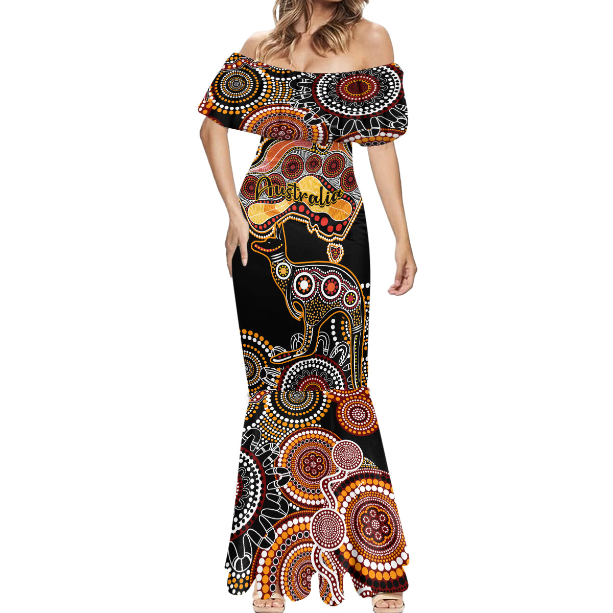 australia-aboriginal-mermaid-dress-australian-map-with-kangaroo-indigenous-art