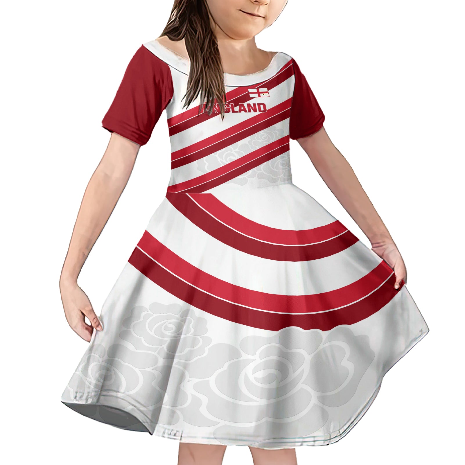 custom-england-rugby-family-matching-short-sleeve-bodycon-dress-and-hawaiian-shirt-2024-go-champions-red-rose-sporty-version