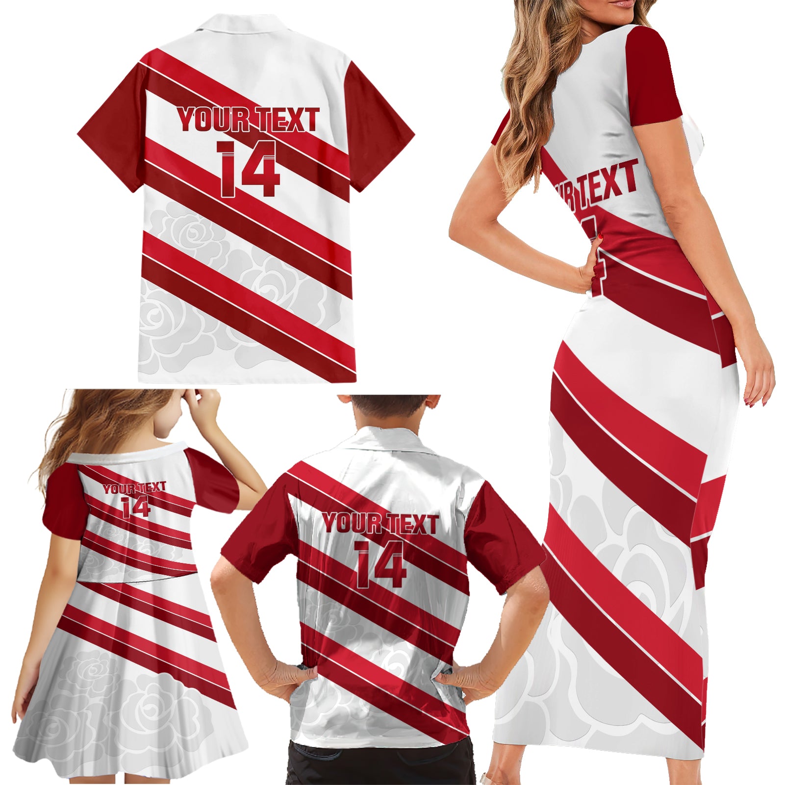 custom-england-rugby-family-matching-short-sleeve-bodycon-dress-and-hawaiian-shirt-2024-go-champions-red-rose-sporty-version