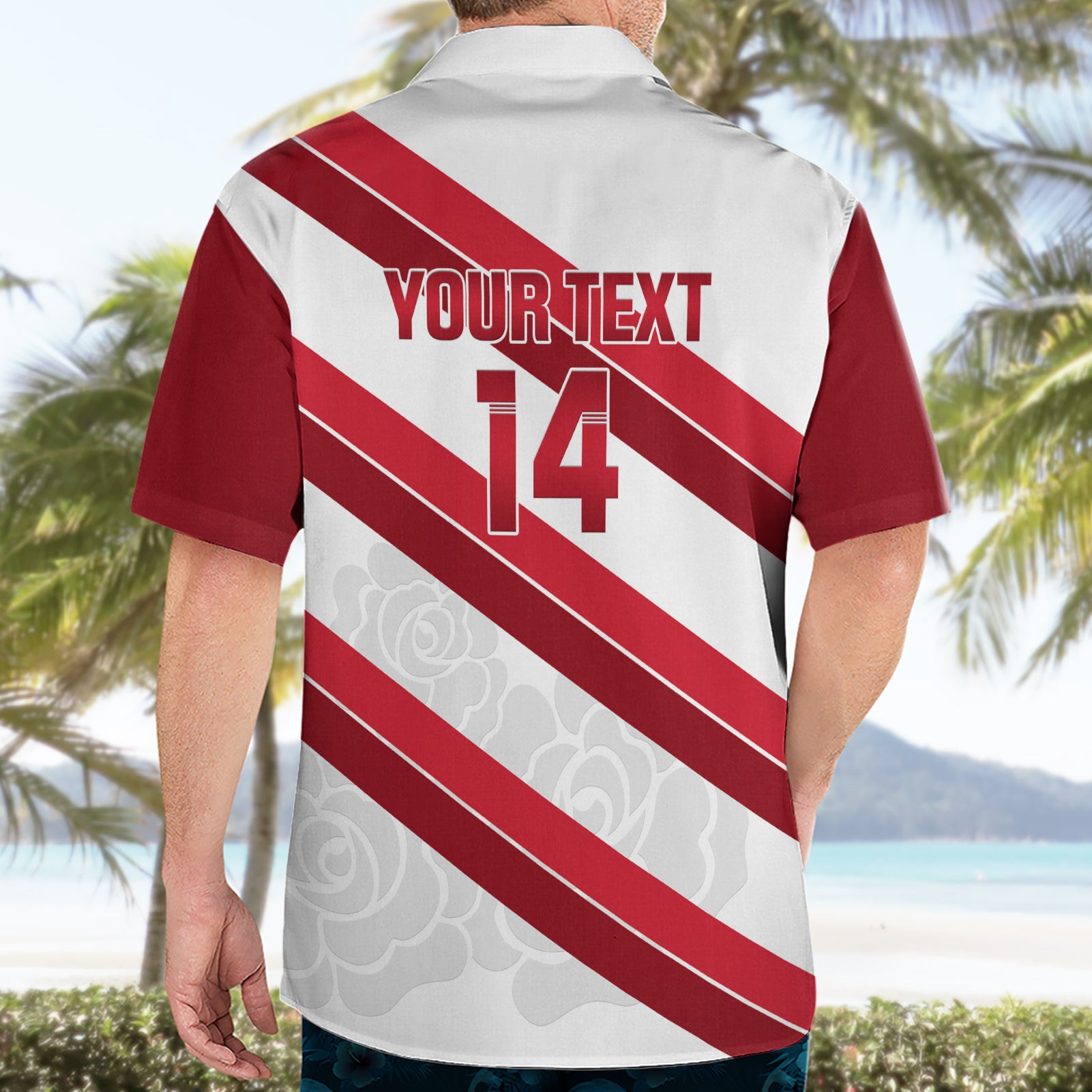 Custom England Rugby Hawaiian Shirt 2024 Go Champions Red Rose Sporty Version - Vibe Hoodie Shop