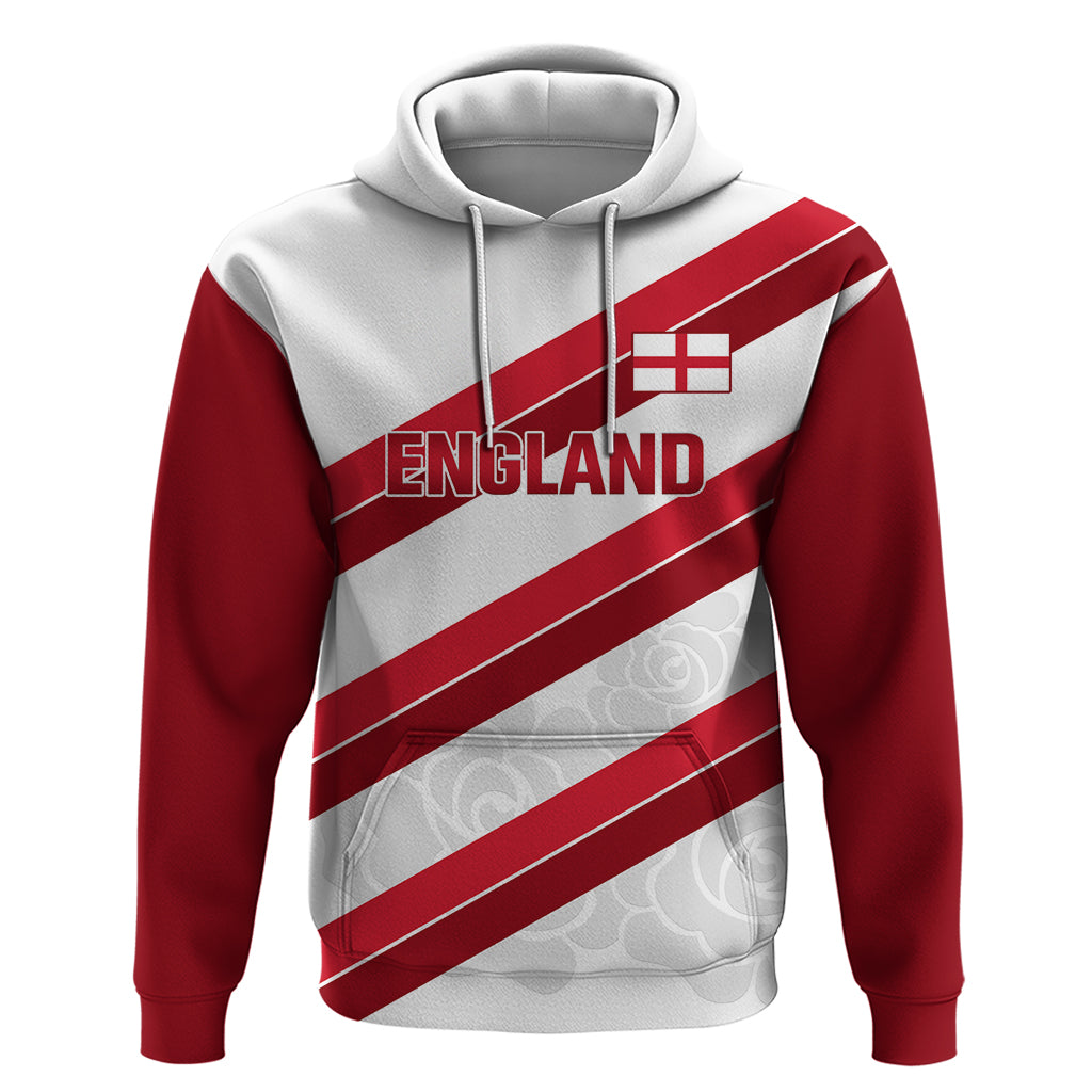 Custom England Rugby Hoodie 2024 Go Champions Red Rose Sporty Version - Vibe Hoodie Shop