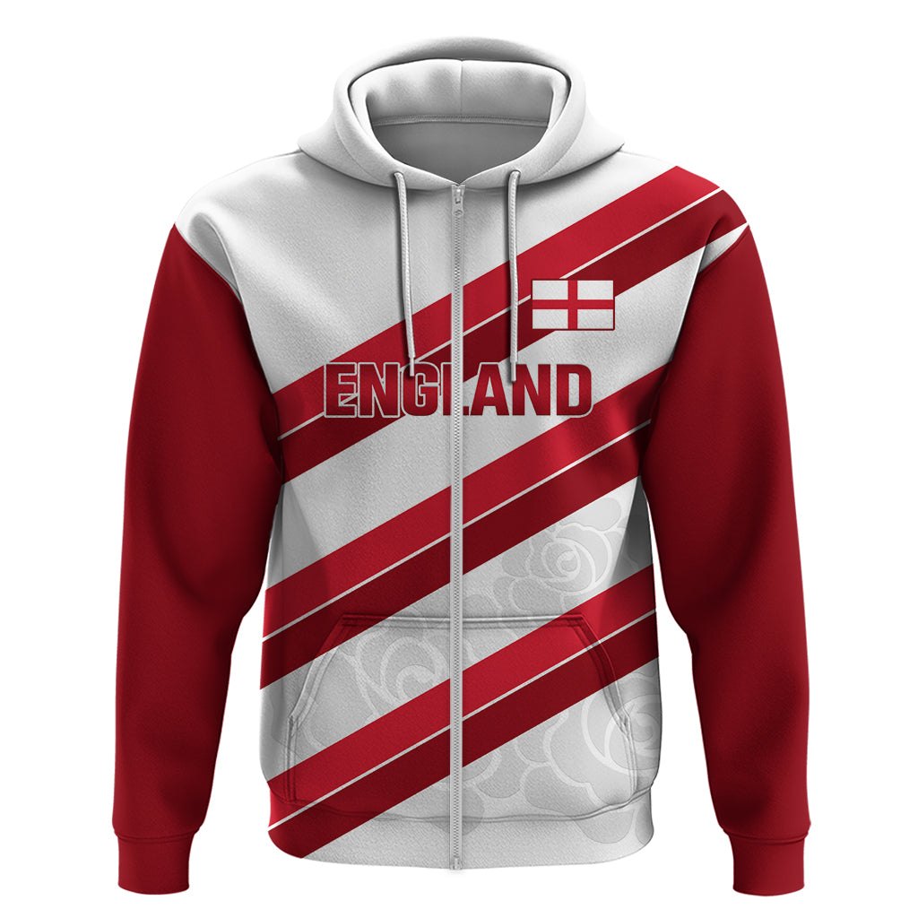 Custom England Rugby Hoodie 2024 Go Champions Red Rose Sporty Version - Vibe Hoodie Shop
