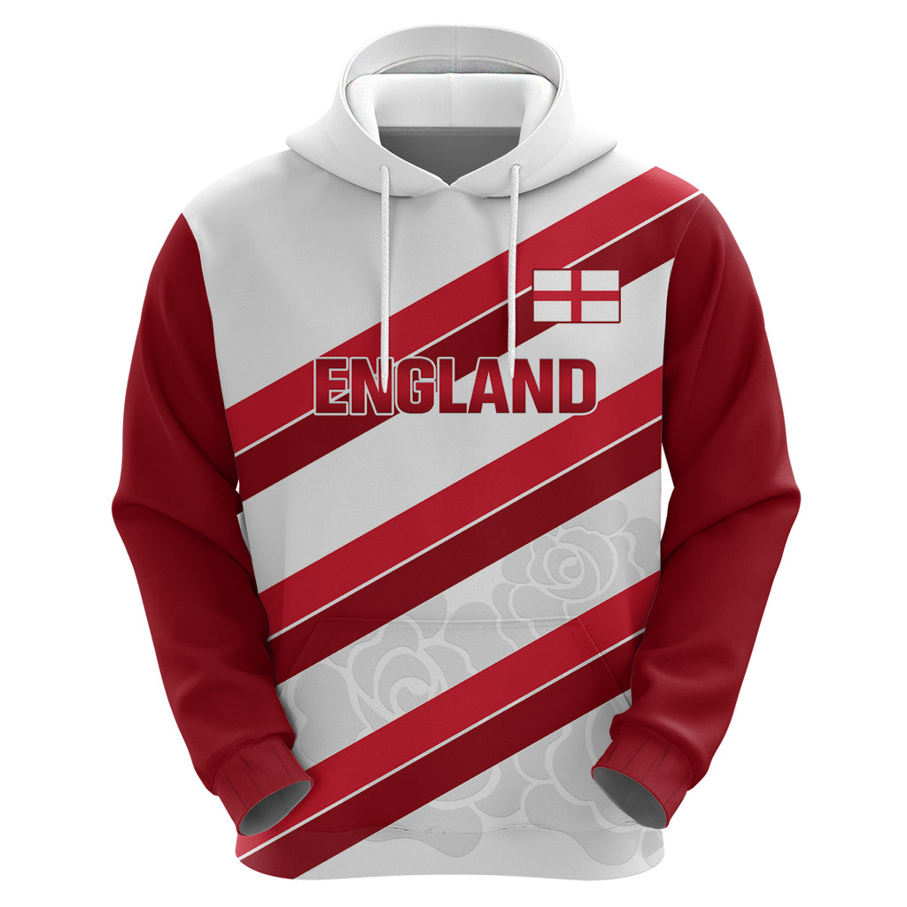 Custom England Rugby Hoodie 2024 Go Champions Red Rose Sporty Version - Vibe Hoodie Shop