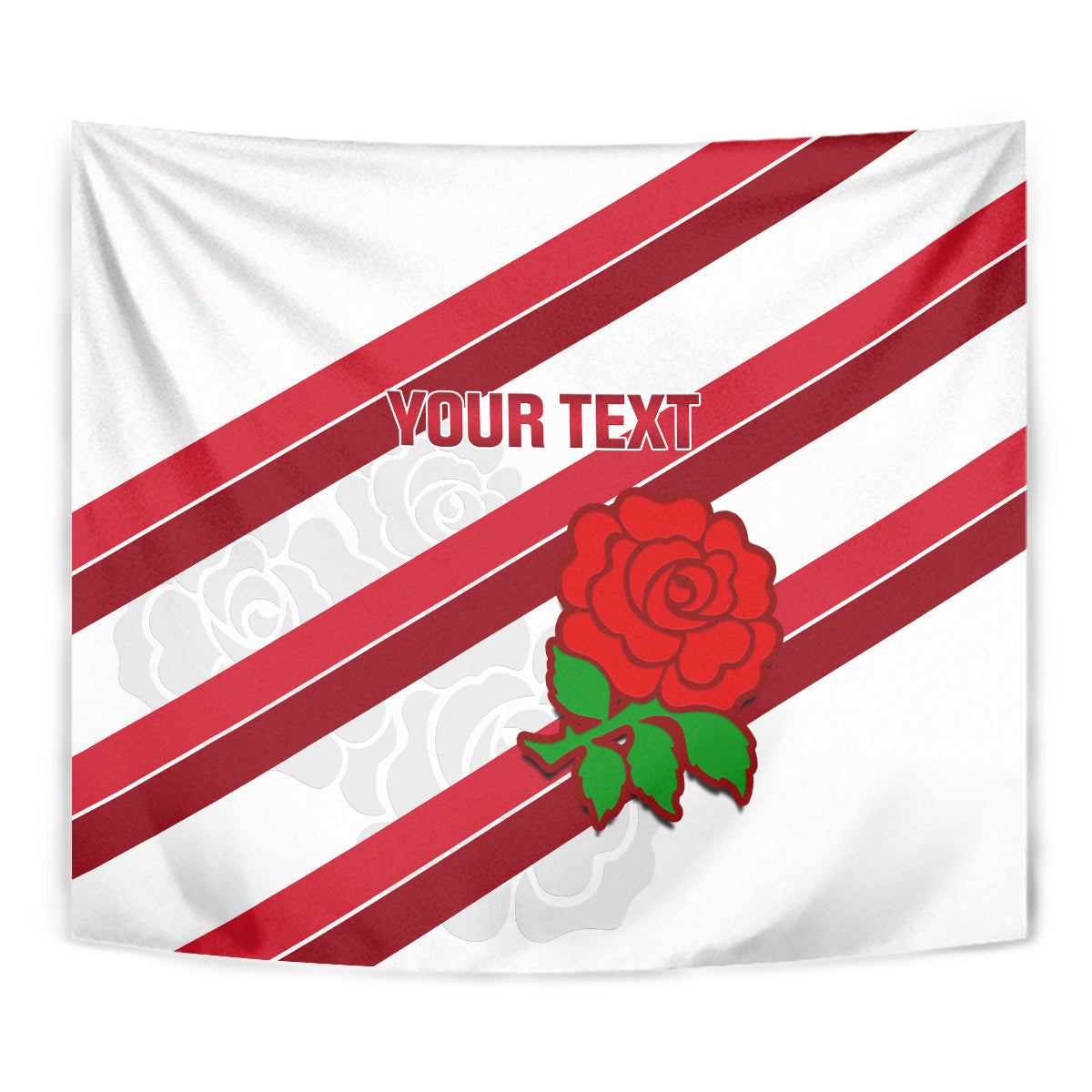 Custom England Rugby Tapestry 2024 Go Champions Red Rose Sporty Version - Vibe Hoodie Shop