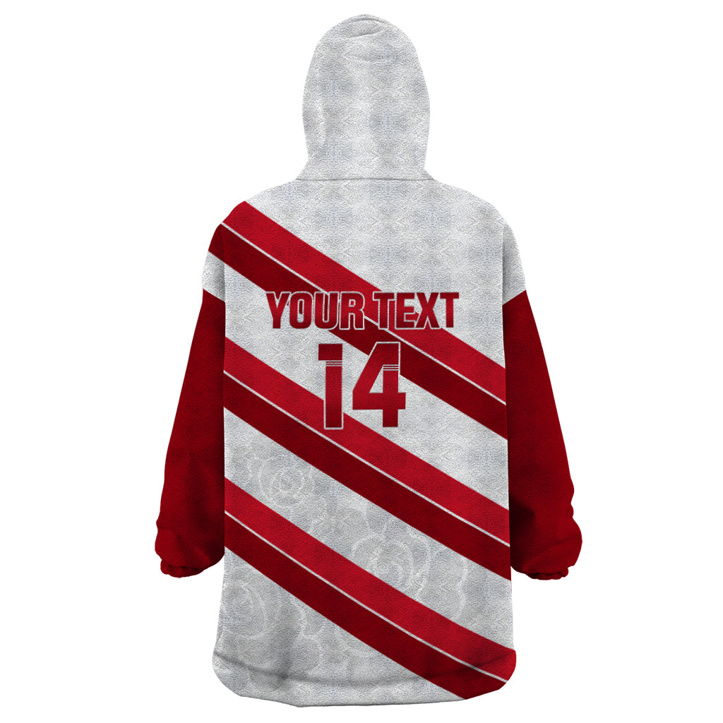 Custom England Rugby Wearable Blanket Hoodie 2024 Go Champions Red Rose Sporty Version - Vibe Hoodie Shop