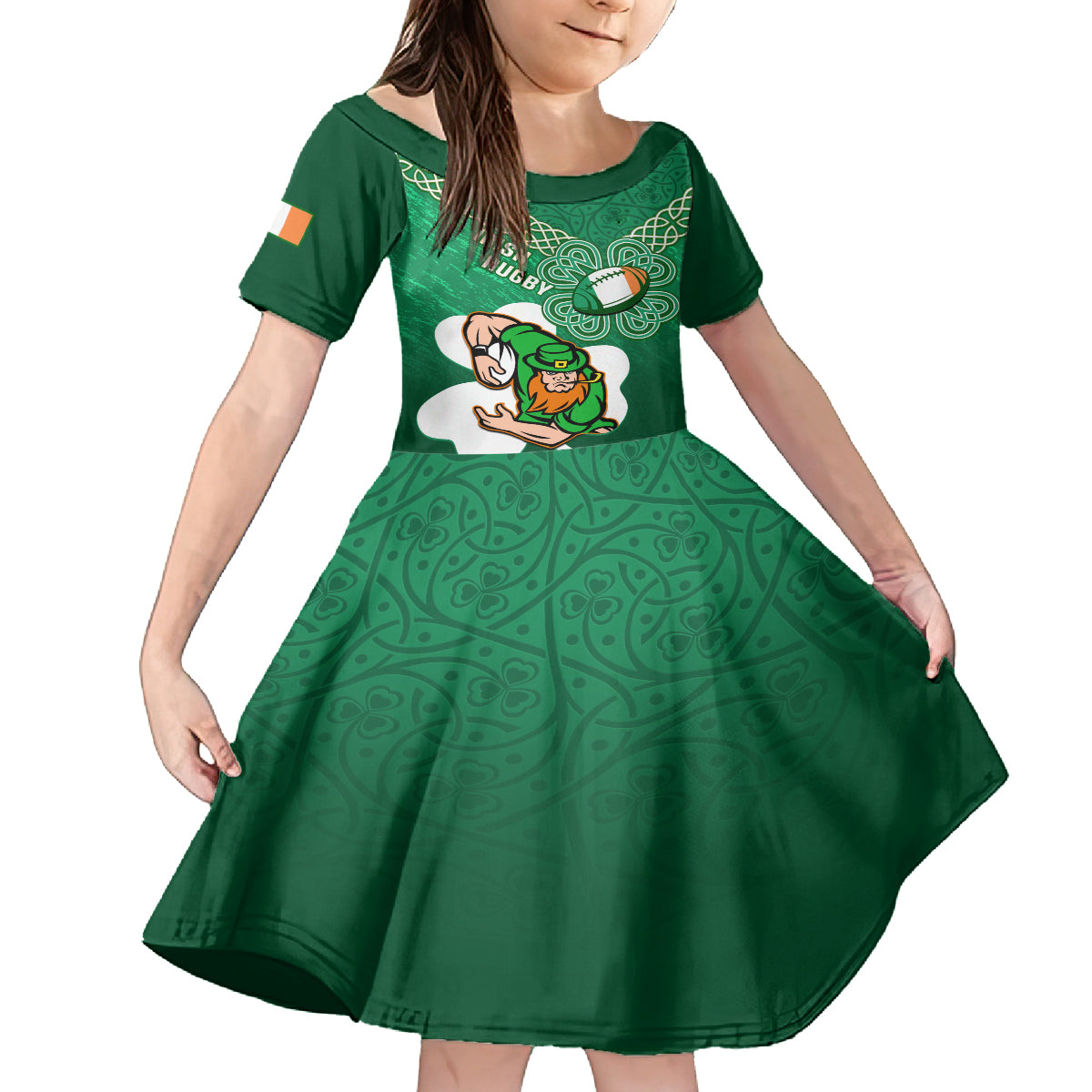 custom-ireland-rugby-family-matching-long-sleeve-bodycon-dress-and-hawaiian-shirt-2024-irish-shamrocks-with-celtic-pattern