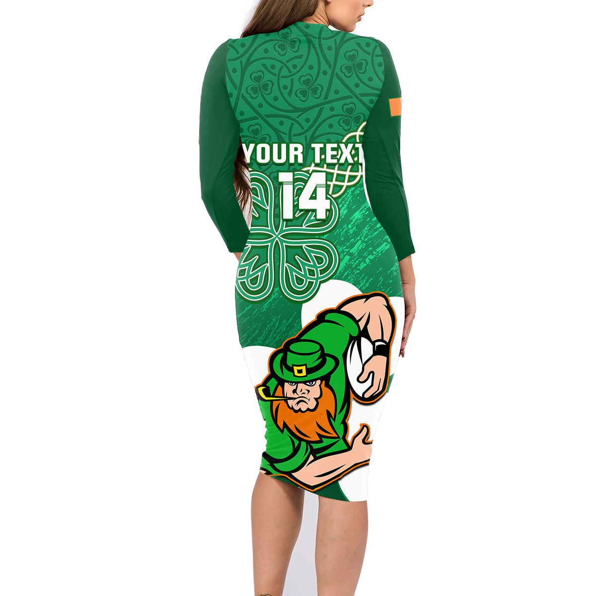 custom-ireland-rugby-family-matching-long-sleeve-bodycon-dress-and-hawaiian-shirt-2024-irish-shamrocks-with-celtic-pattern