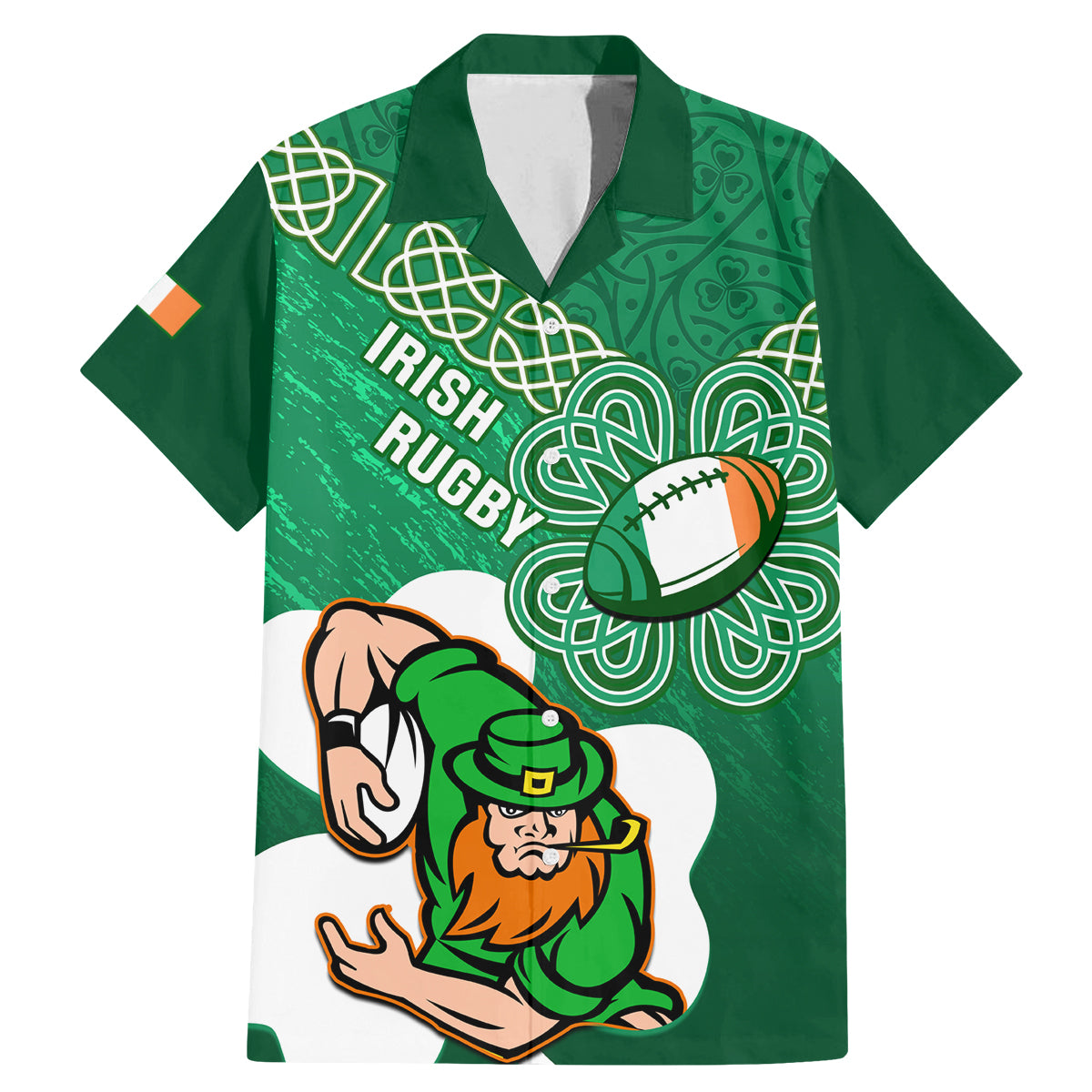 custom-ireland-rugby-family-matching-mermaid-dress-and-hawaiian-shirt-2024-irish-shamrocks-with-celtic-pattern