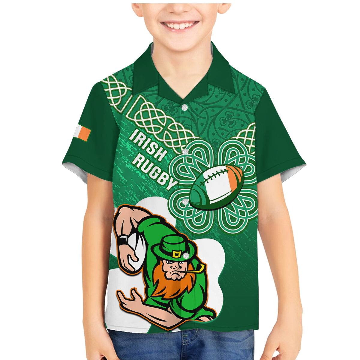 custom-ireland-rugby-family-matching-mermaid-dress-and-hawaiian-shirt-2024-irish-shamrocks-with-celtic-pattern