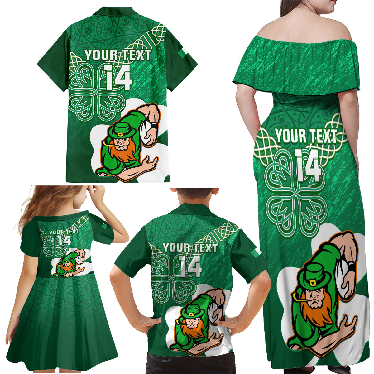 custom-ireland-rugby-family-matching-off-shoulder-maxi-dress-and-hawaiian-shirt-2024-irish-shamrocks-with-celtic-pattern