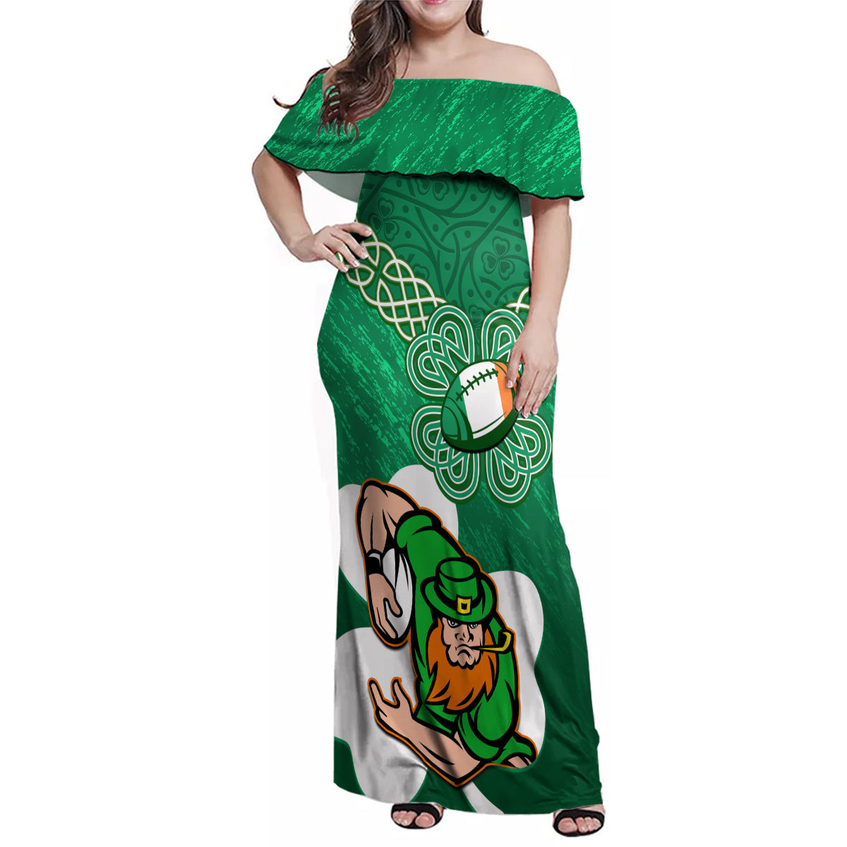 custom-ireland-rugby-family-matching-off-shoulder-maxi-dress-and-hawaiian-shirt-2024-irish-shamrocks-with-celtic-pattern