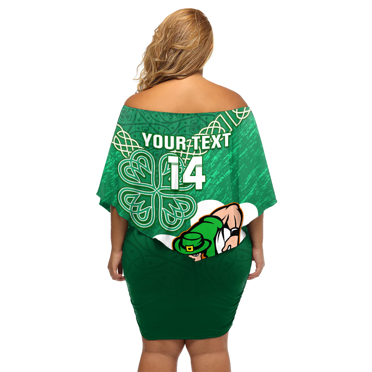 custom-ireland-rugby-family-matching-off-shoulder-short-dress-and-hawaiian-shirt-2024-irish-shamrocks-with-celtic-pattern