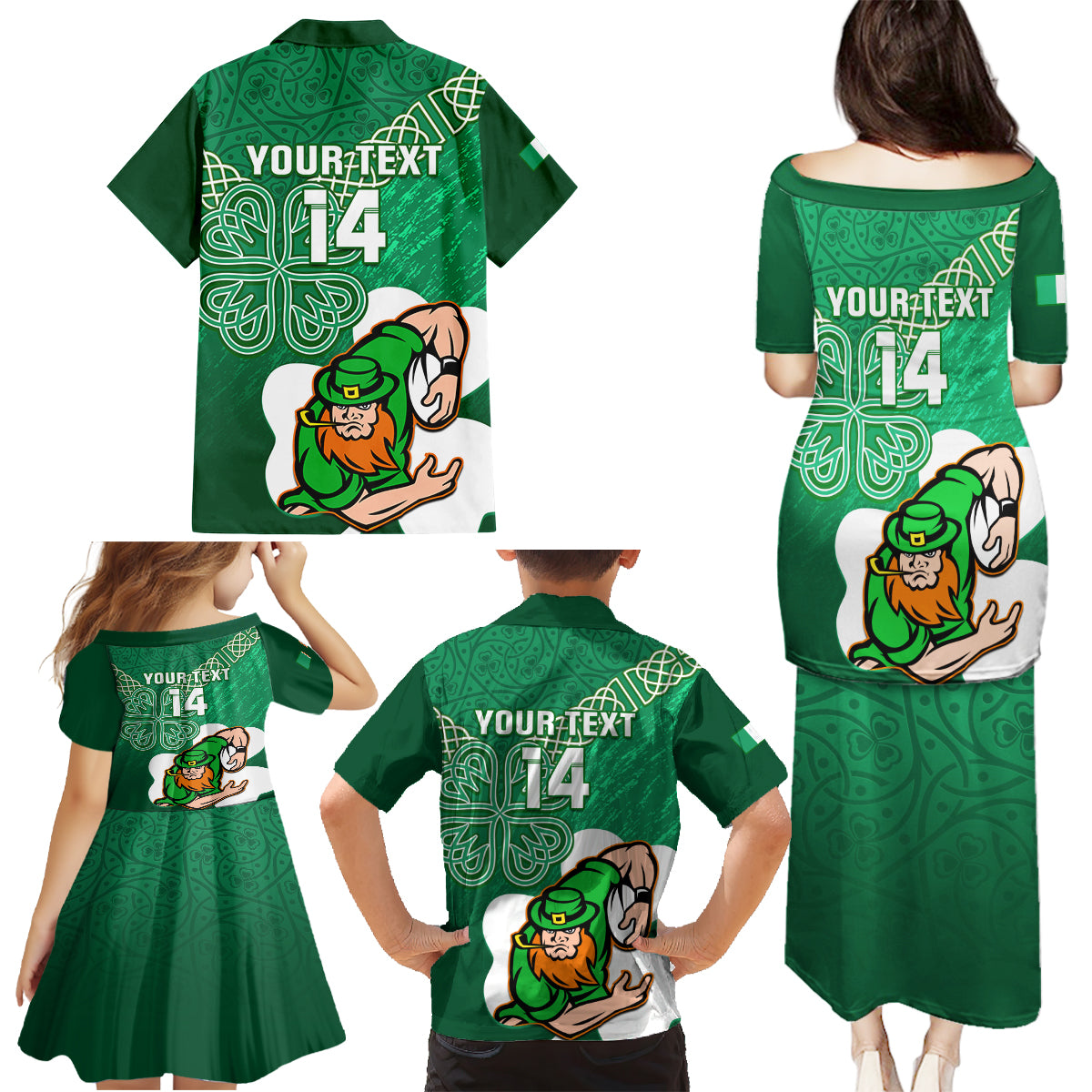 custom-ireland-rugby-family-matching-puletasi-and-hawaiian-shirt-2024-irish-shamrocks-with-celtic-pattern