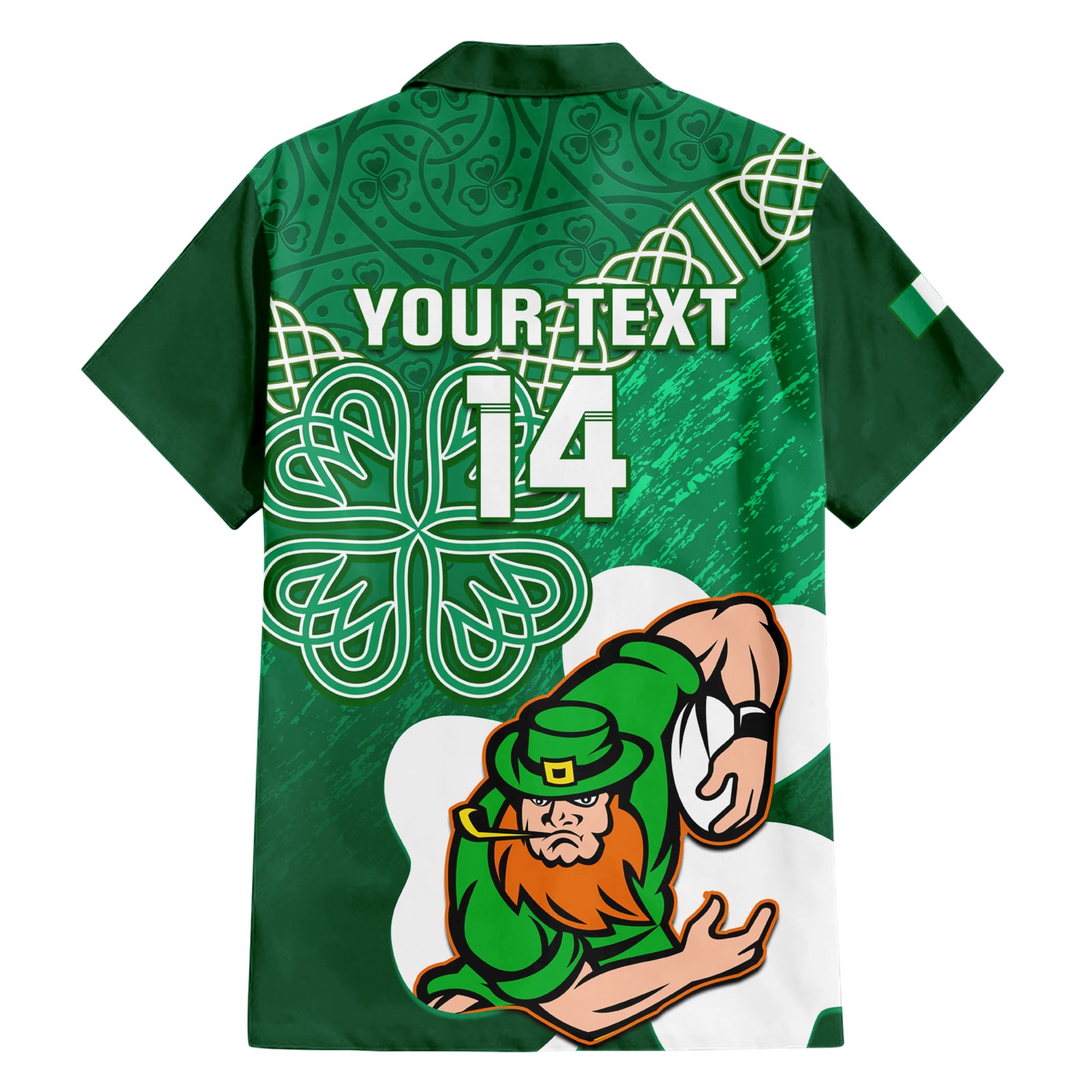 custom-ireland-rugby-family-matching-short-sleeve-bodycon-dress-and-hawaiian-shirt-2024-irish-shamrocks-with-celtic-pattern