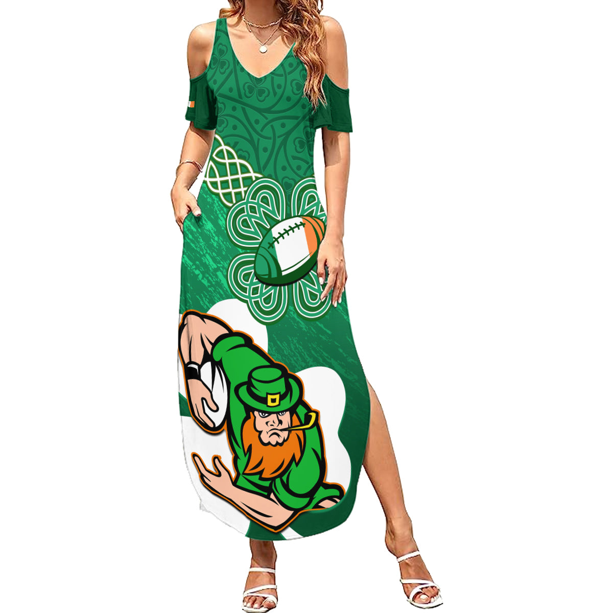 custom-ireland-rugby-family-matching-summer-maxi-dress-and-hawaiian-shirt-2024-irish-shamrocks-with-celtic-pattern