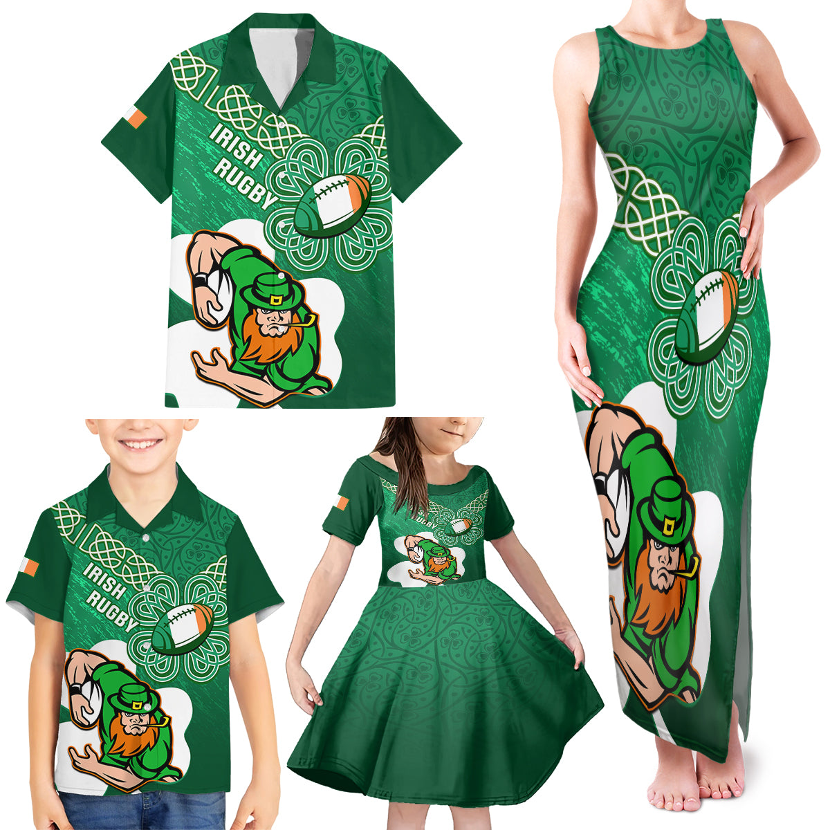 custom-ireland-rugby-family-matching-tank-maxi-dress-and-hawaiian-shirt-2024-irish-shamrocks-with-celtic-pattern