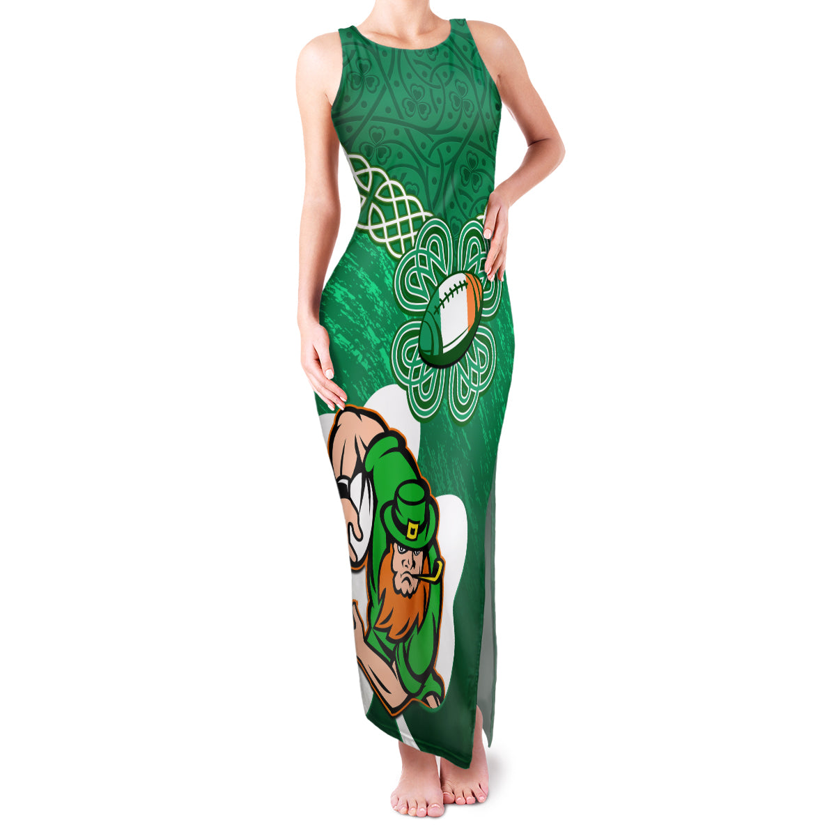 custom-ireland-rugby-family-matching-tank-maxi-dress-and-hawaiian-shirt-2024-irish-shamrocks-with-celtic-pattern