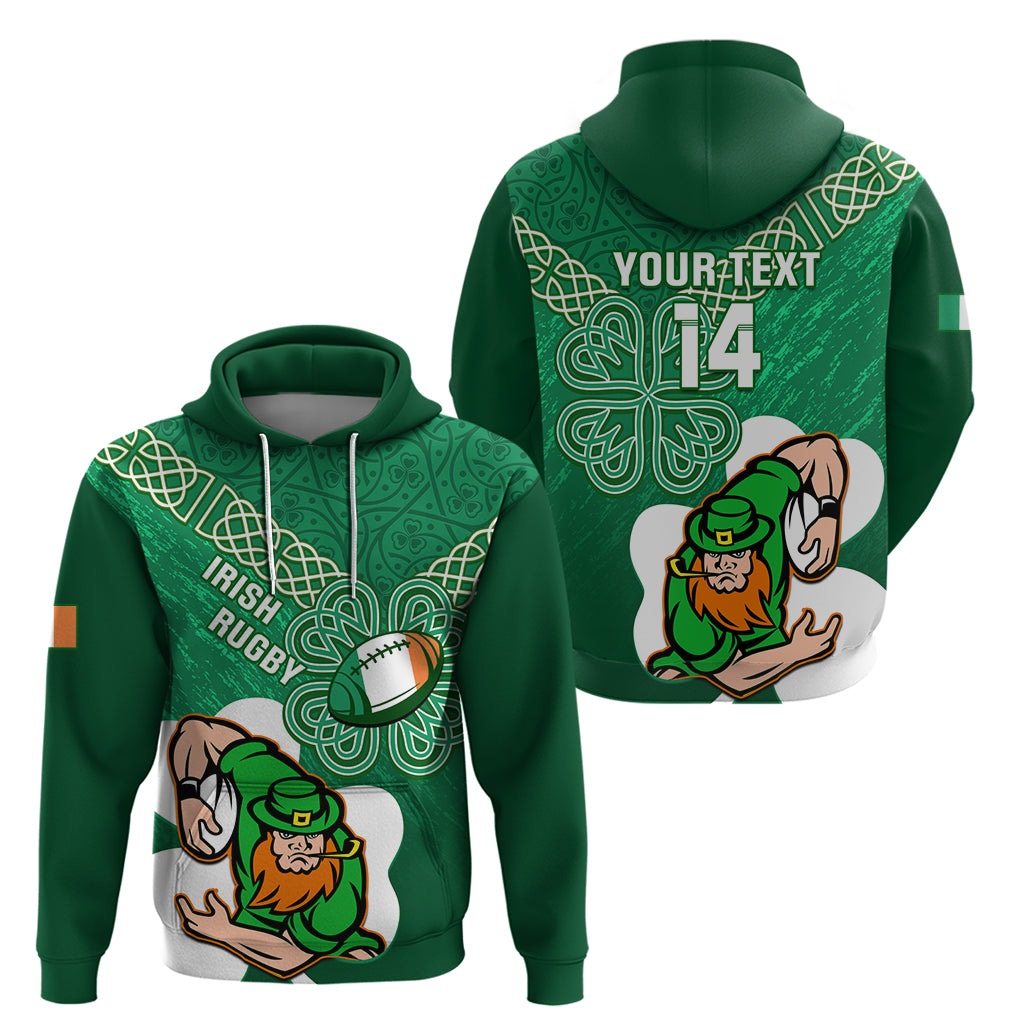 Custom Ireland Rugby Hoodie 2024 Irish Shamrocks With Celtic Pattern - Vibe Hoodie Shop