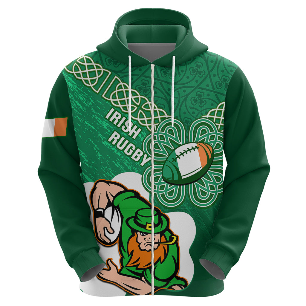 Custom Ireland Rugby Hoodie 2024 Irish Shamrocks With Celtic Pattern - Vibe Hoodie Shop