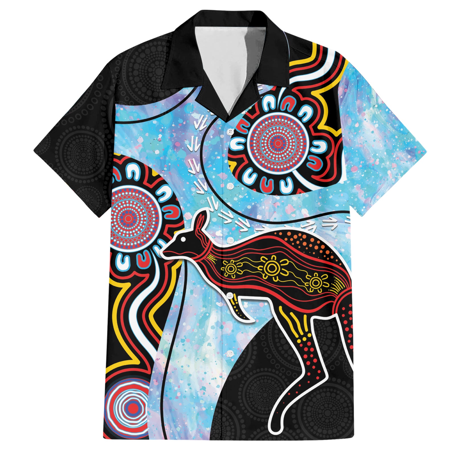 Australia Opal Hawaiian Shirt Aussie Kangaroo Aboriginal Art - Vibe Hoodie Shop