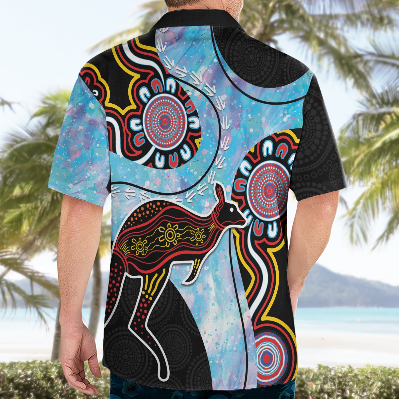 Australia Opal Hawaiian Shirt Aussie Kangaroo Aboriginal Art - Vibe Hoodie Shop