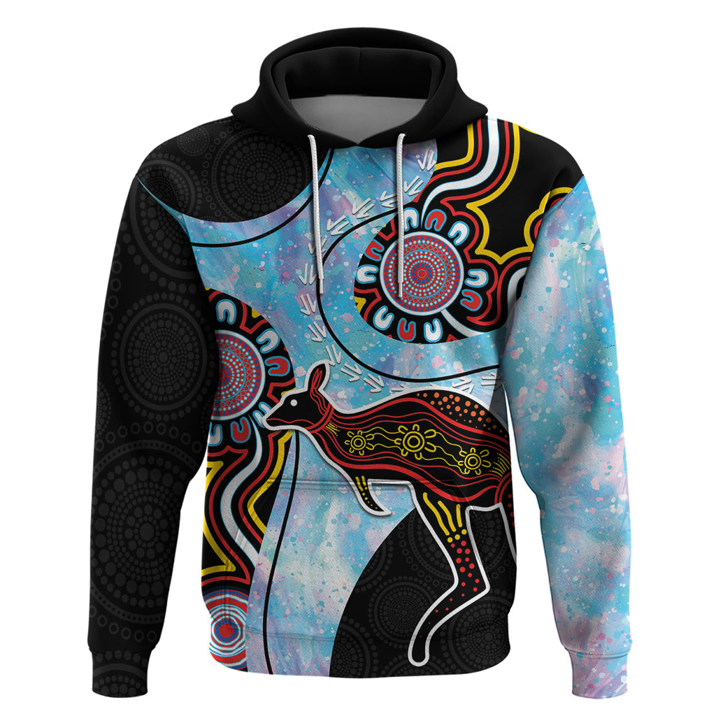Australia Opal Hoodie Aussie Kangaroo Aboriginal Art - Vibe Hoodie Shop