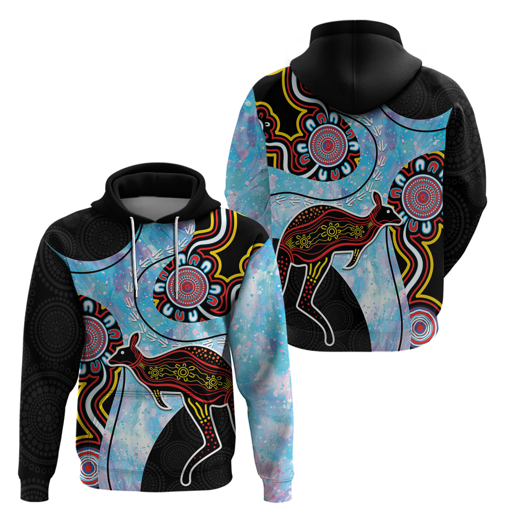 Australia Opal Hoodie Aussie Kangaroo Aboriginal Art - Vibe Hoodie Shop